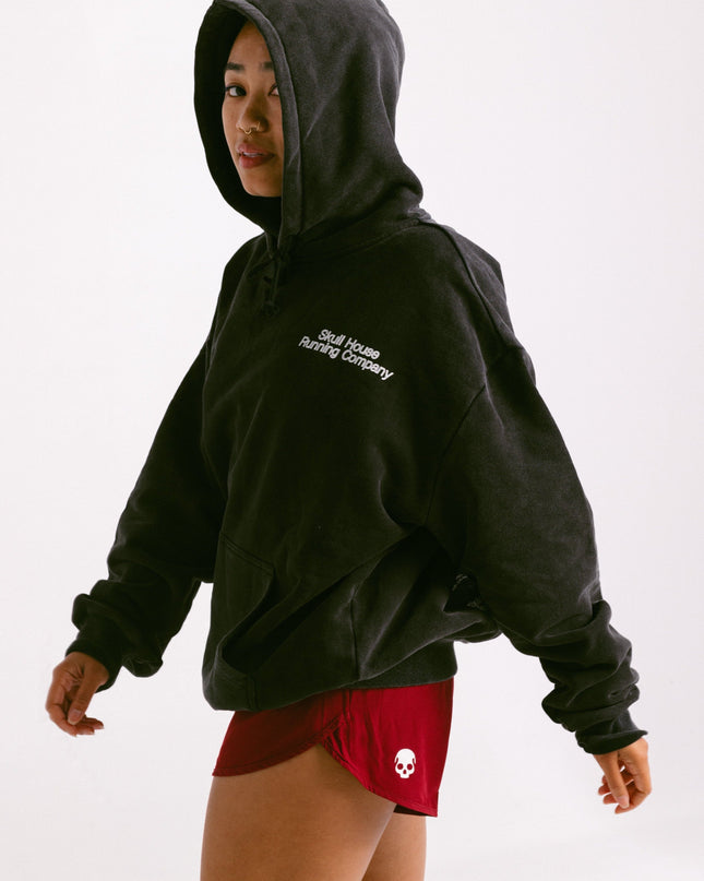 'DIMENSIONS' HOODIE, UNISEX - WASHED BLACK