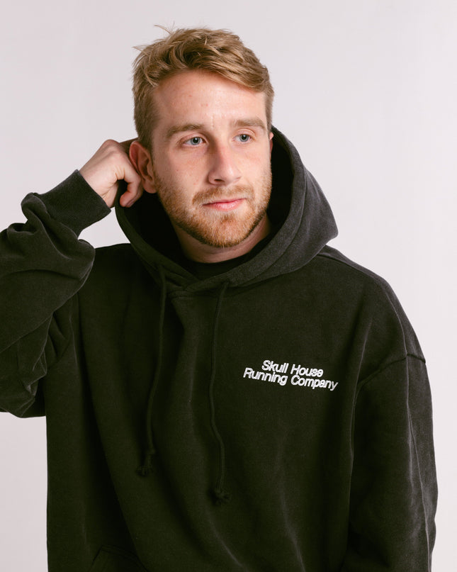 'DIMENSIONS' HOODIE, UNISEX - WASHED BLACK