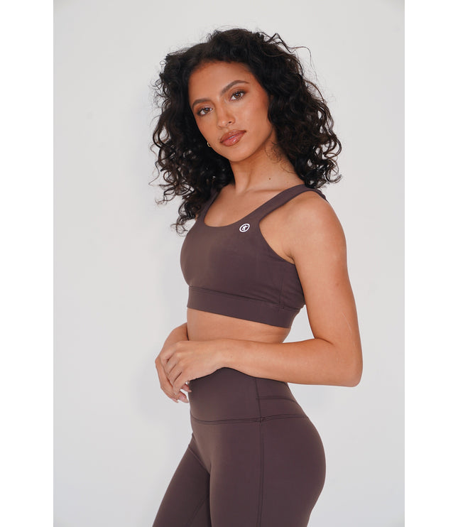 I am Beautifully Radiant Quick Dry Coffee Sports Bra