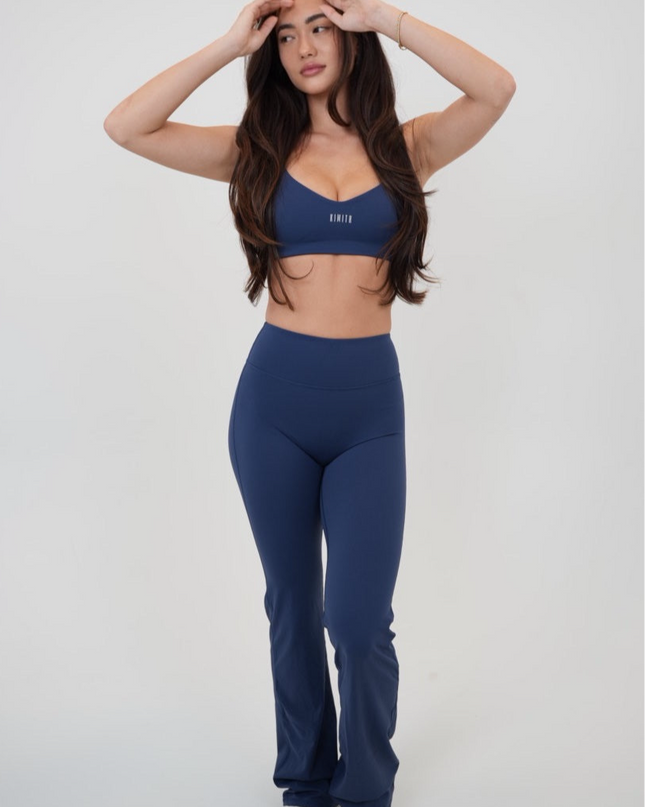 I Live in Luxury Navy Blue Sports Bra