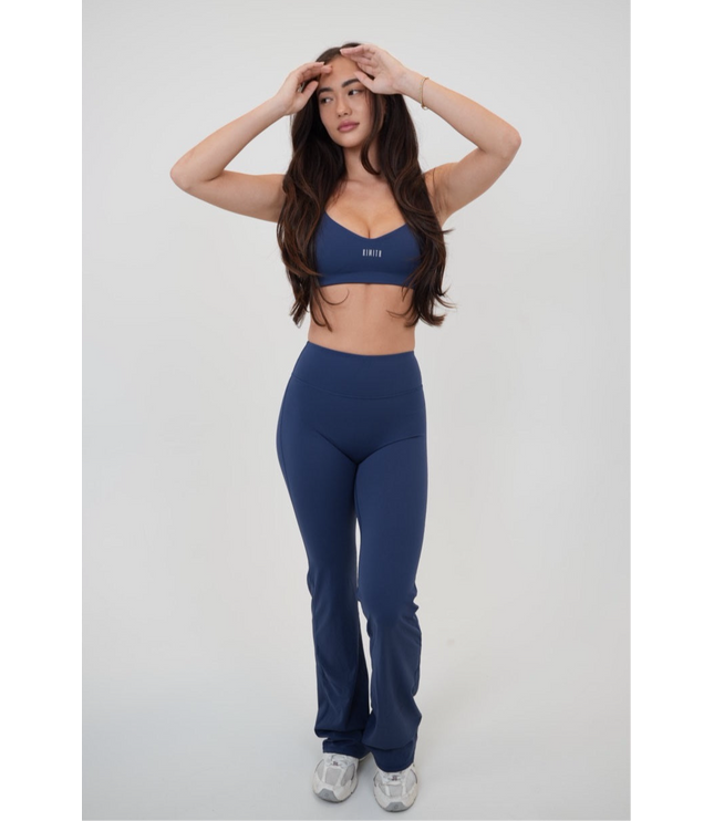 I Live in Luxury Navy Blue Sports Bra
