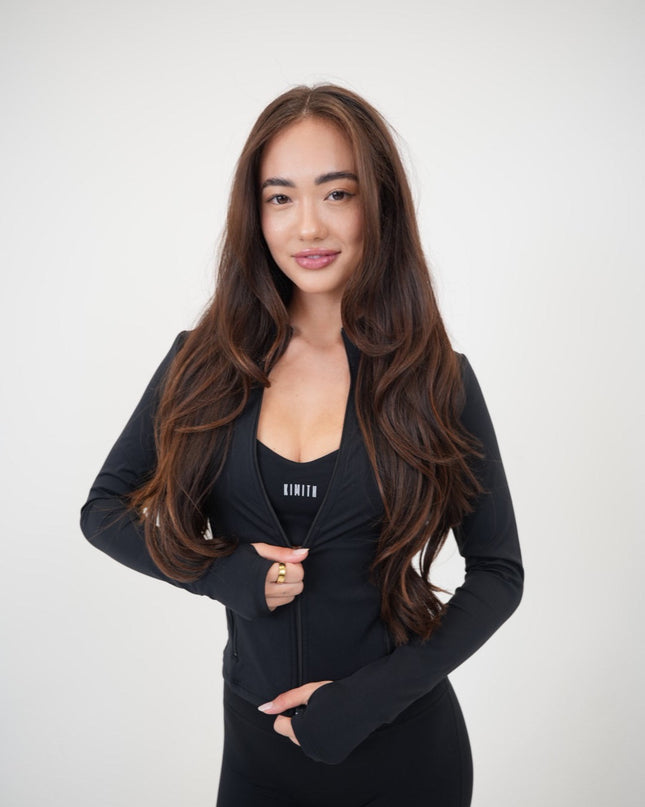 I Live in Luxury Black Sports Bra