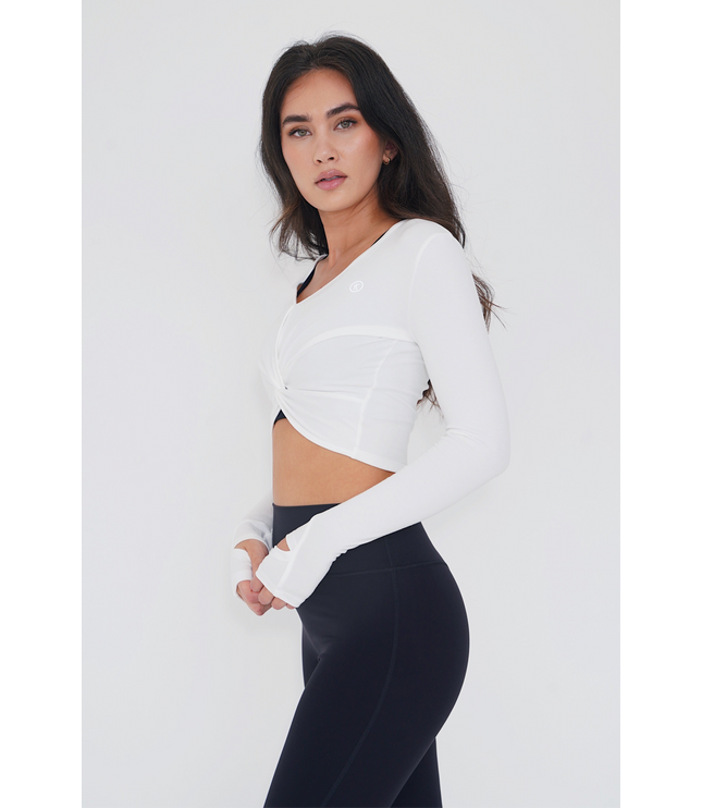 I Release Doubt Buttery Soft White Long Sleeve Crop Top