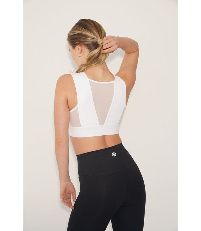 I Am Treasured Mesh Panel Quick Dry Butter White Bra