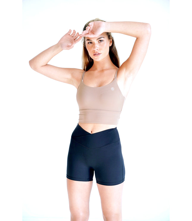 I Am Confident Beige Cropped Tank
