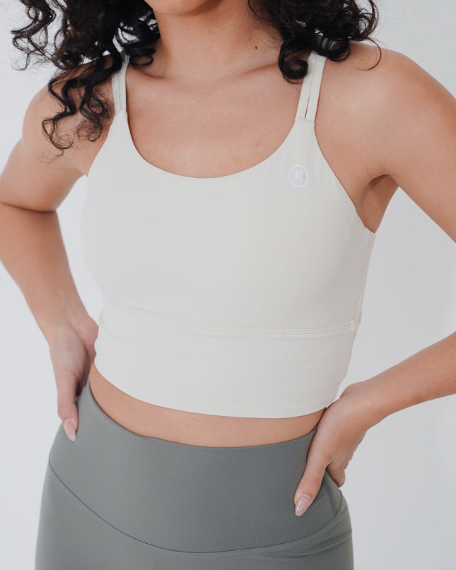 I Am Confident White Cropped Tank
