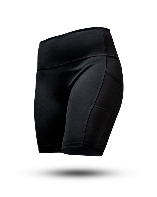 SOHO Women's Technical High Rise Shorts 8" (Black)