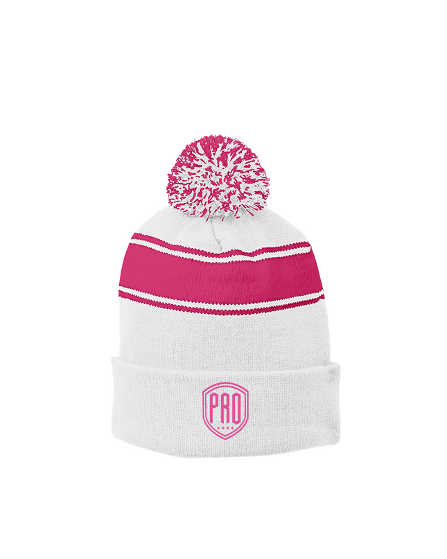 P.R.O. x JUSTWATCH SIDELINE Stripe Pom Beanie