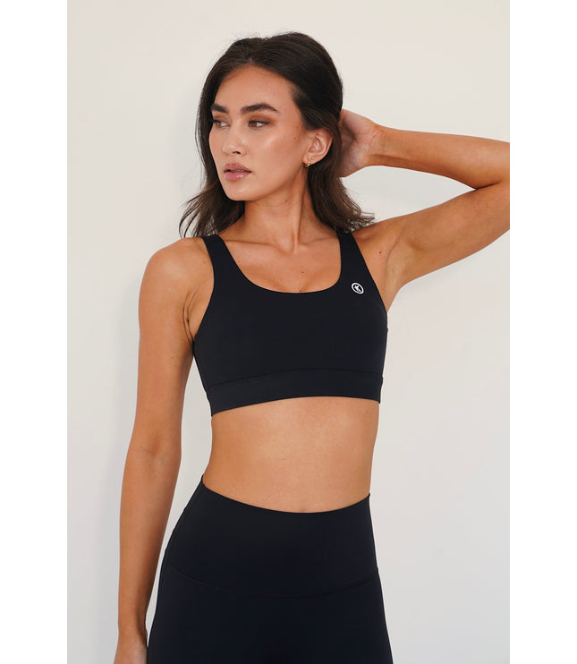 I am Beautifully Radiant Quick Dry Black Sports Bra