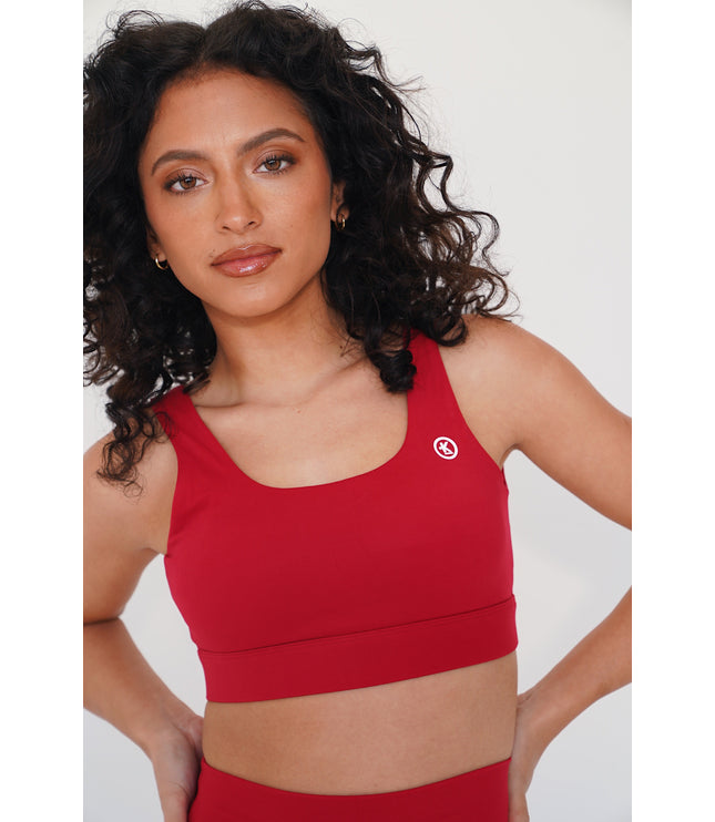 I am Beautifully Radiant Quick Dry Red Sports Bra