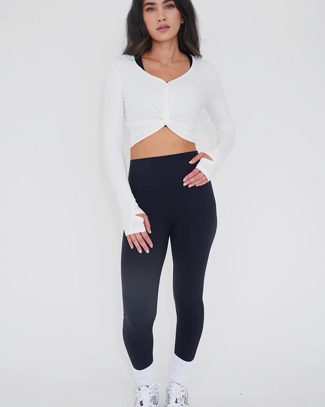 I Release Doubt Buttery Soft White Long Sleeve Crop Top