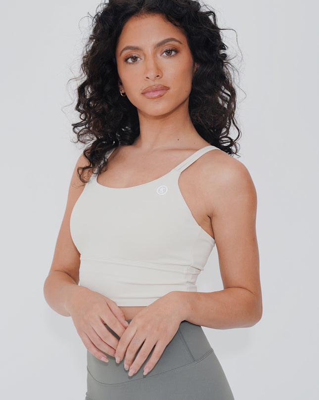 I Am Confident White Cropped Tank