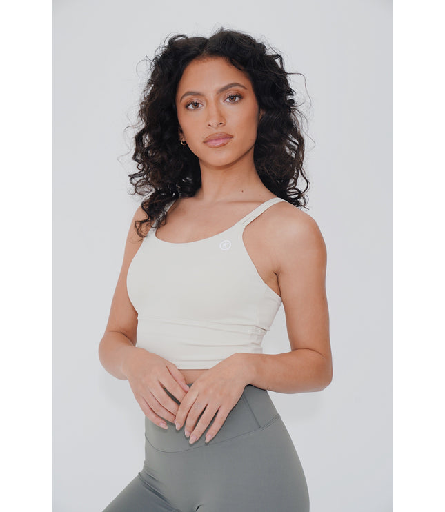 I Am Confident White Cropped Tank