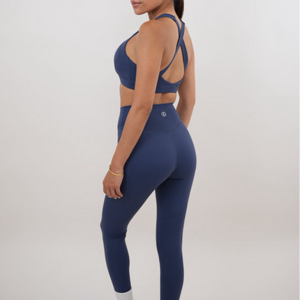 I Am Glowing Navy Blue Quick Dry Butter Legging