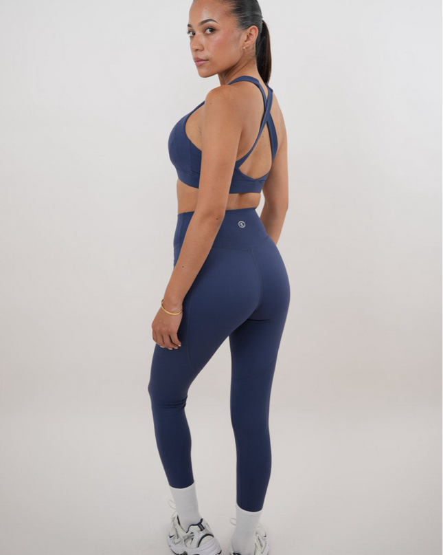 I Am Glowing Navy Blue Quick Dry Butter Legging