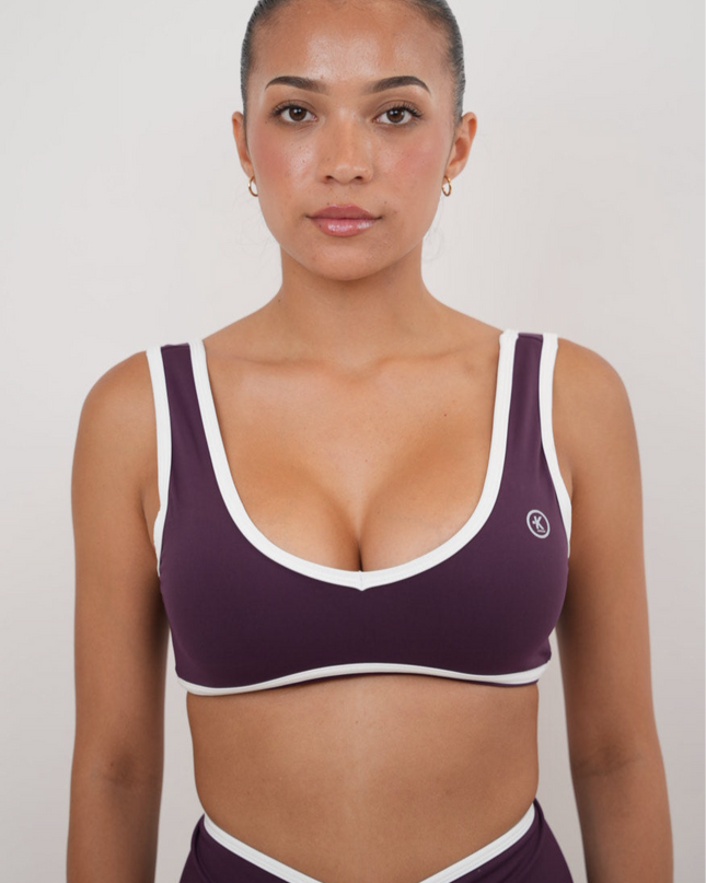 I Am Right Where I Need to Be Plum Butter Sports Bra