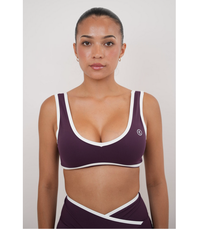 I Am Right Where I Need to Be Plum Butter Sports Bra
