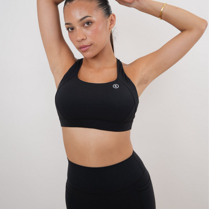 I Am Glowing Black Quick Dry Butter Bra