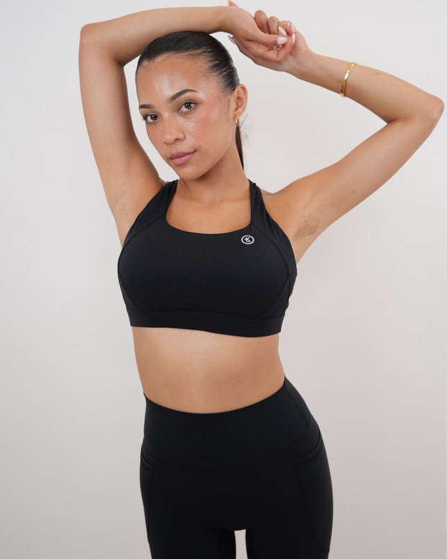 I Am Glowing Black Quick Dry Butter Bra