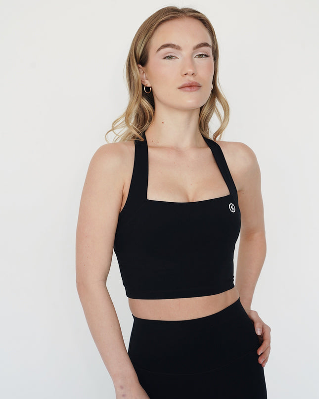 I Am Wonderful Halter Neck Black Bra