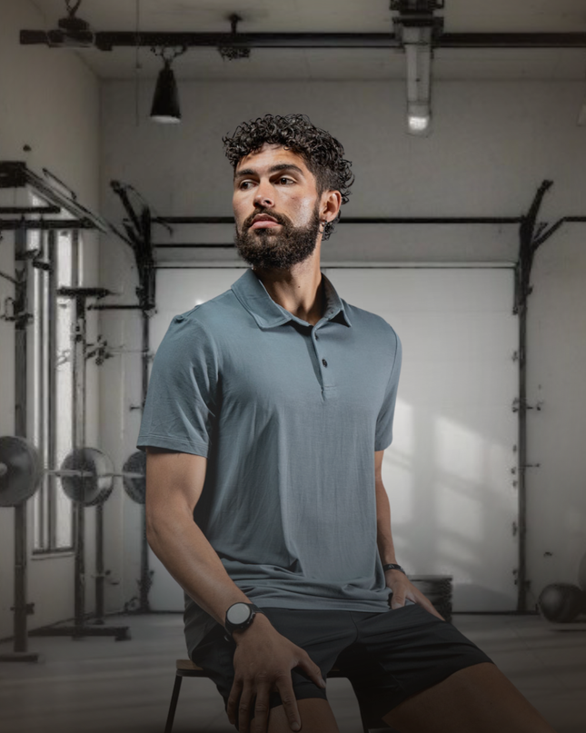 Men's Terra Recovery Polo (Ash Gray)