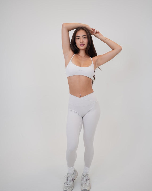 My Time Is Divine Lime White Cross-Back Butter Soft Bra