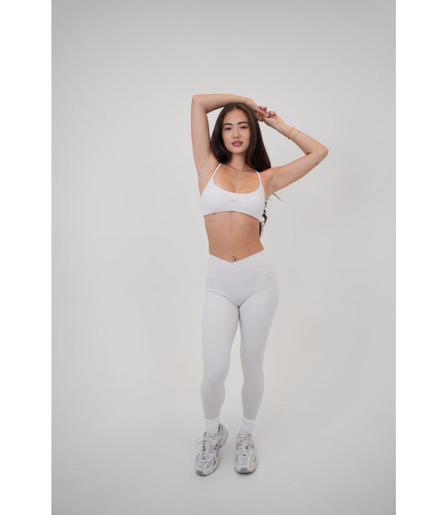 My Time Is Divine Lime White Cross-Back Butter Soft Bra