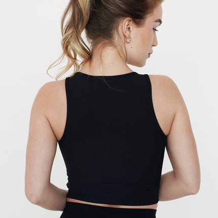 I Am Self Love Ribbed Quick-Dry Butter Black Tank