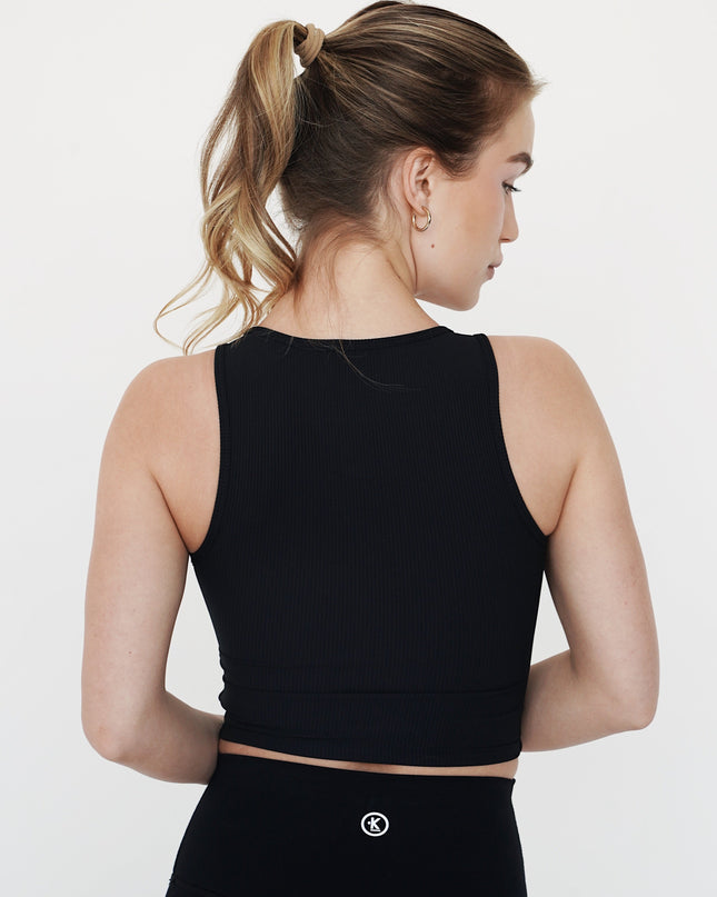 I Am Self Love Ribbed Quick-Dry Butter Black Tank