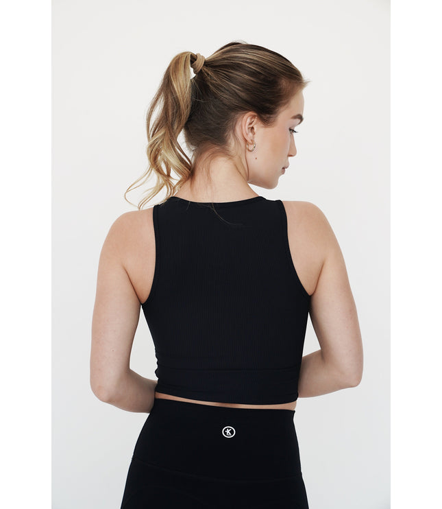 I Am Self Love Ribbed Quick-Dry Butter Black Tank