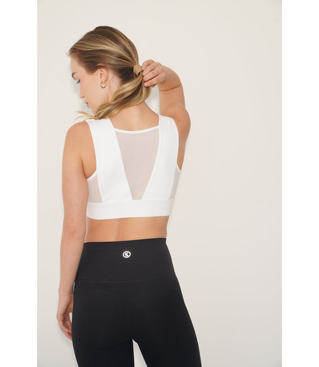 I Am Treasured Mesh Panel Quick Dry Butter White Bra