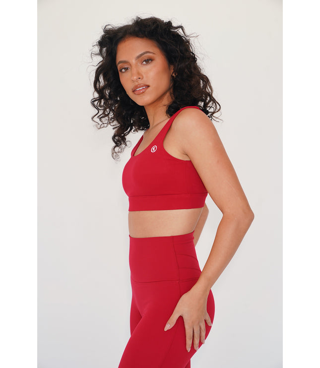 I am Beautifully Radiant Quick Dry Red Sports Bra