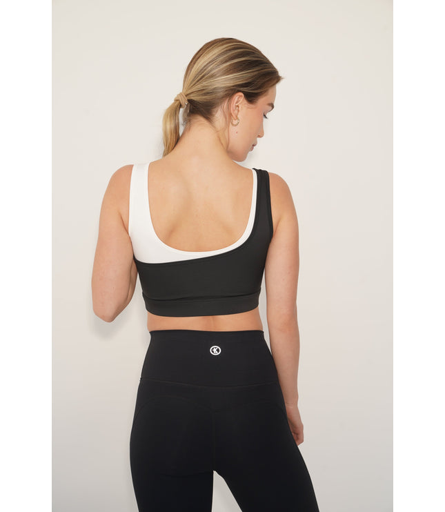 I Am Evolving Colorblock Quick Dry Butter Black Bra