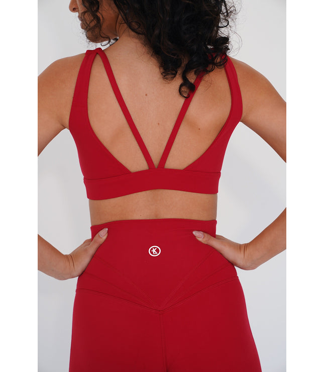 I am Beautifully Radiant Quick Dry Red Sports Bra
