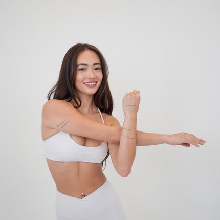 My Time Is Divine Lime White Cross-Back Butter Soft Bra