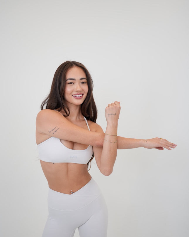My Time Is Divine Lime White Cross-Back Butter Soft Bra