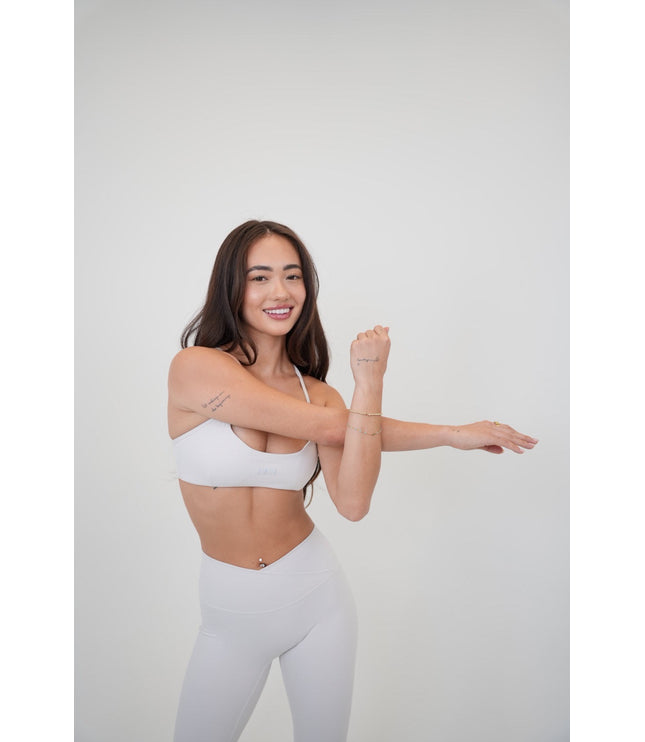 My Time Is Divine Lime White Cross-Back Butter Soft Bra