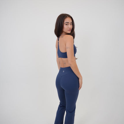 I Live in Luxury Navy Blue Sports Bra