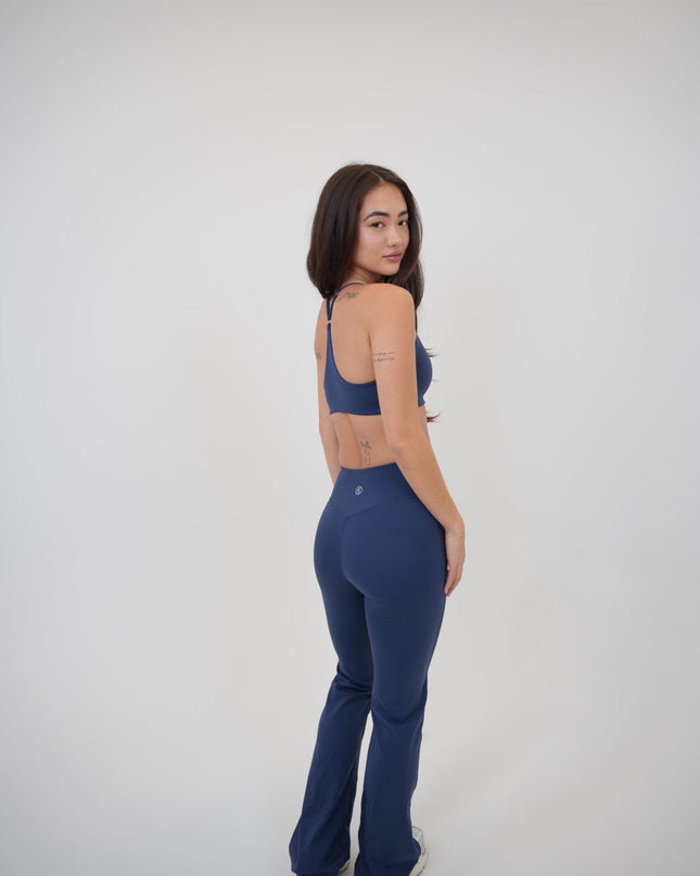 I Live in Luxury Navy Blue Sports Bra