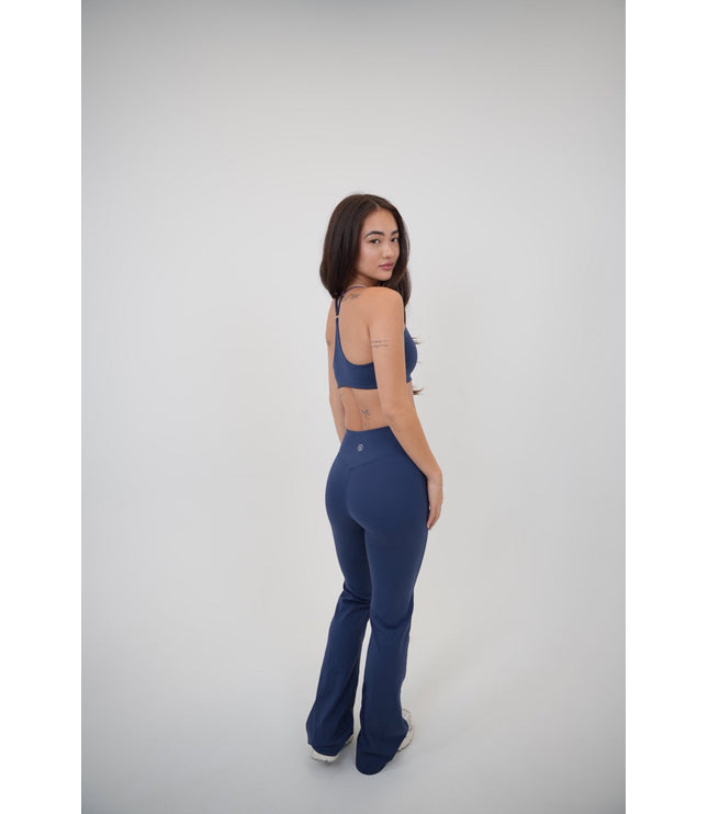 I Live in Luxury Navy Blue Sports Bra