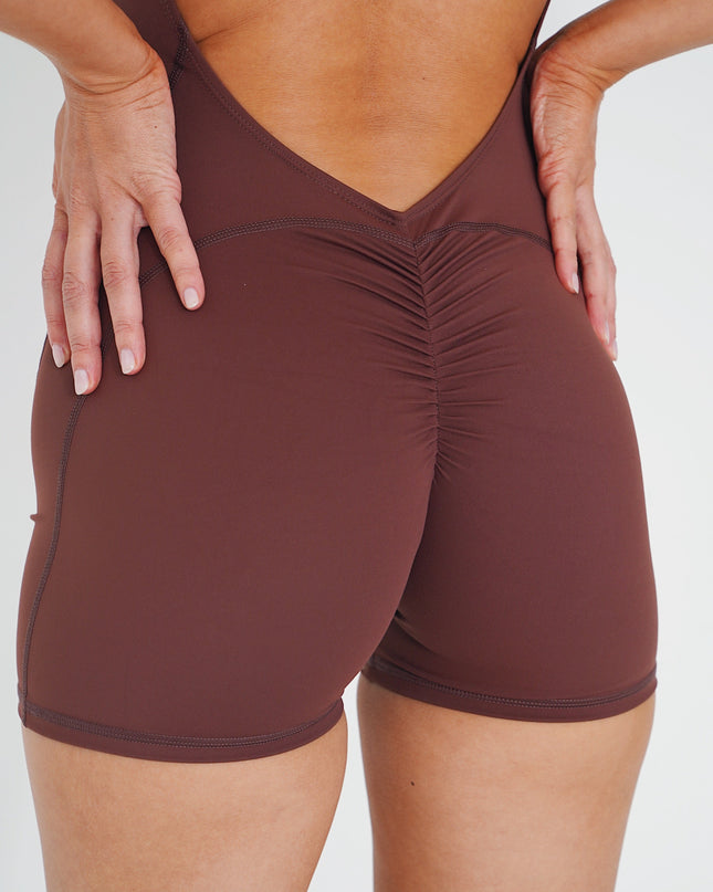 I am Limitless Zipper Bodysuit in Chocolate