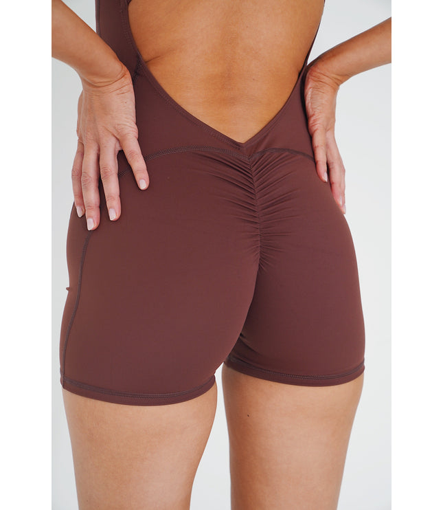 I am Limitless Zipper Bodysuit in Chocolate