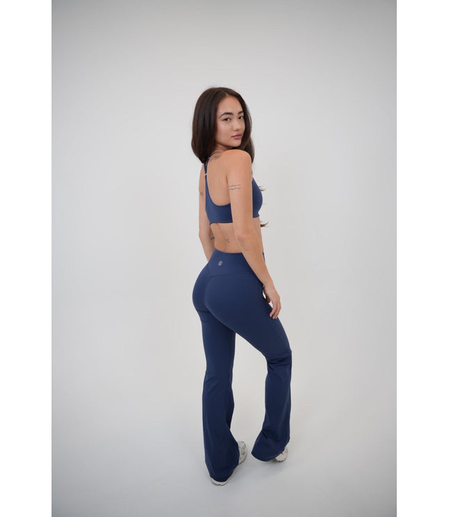 I Live in Luxury Navy Blue Flare Pant
