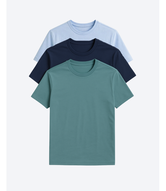 Buki Cinqo Tech Tee 3-Pack - French Blue/Blue Night/Blue Grey