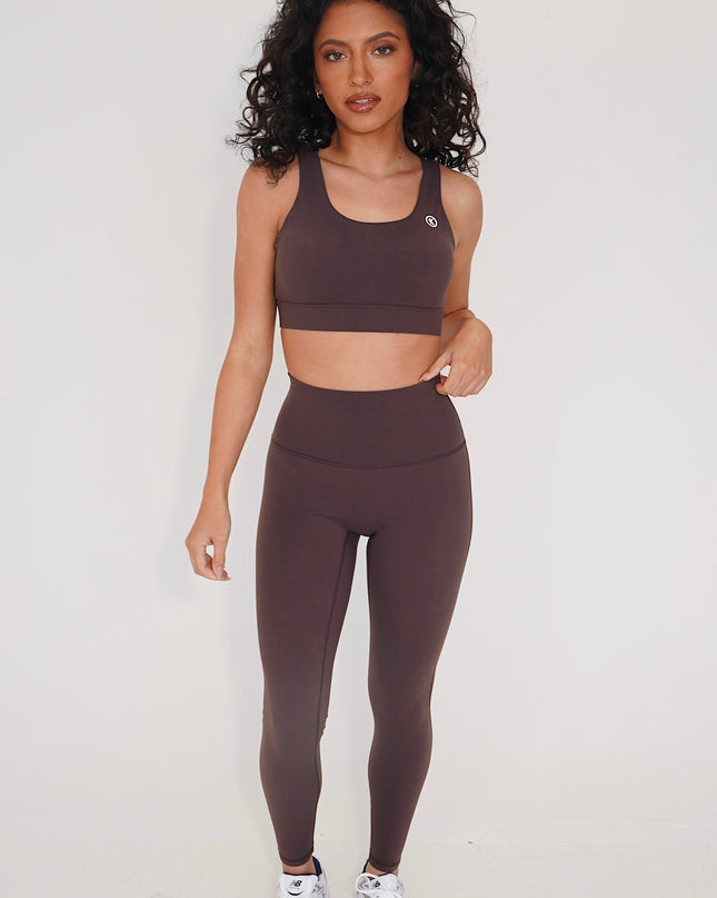 I am Beautifully Radiant Quick Dry Coffee Sports Bra