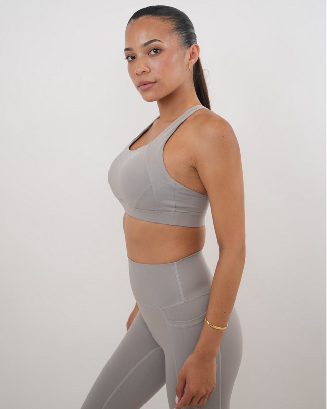 I Am Glowing Frosty Gray Quick Dry Butter Bra