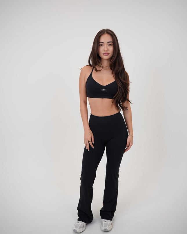 I Live in Luxury Black Sports Bra
