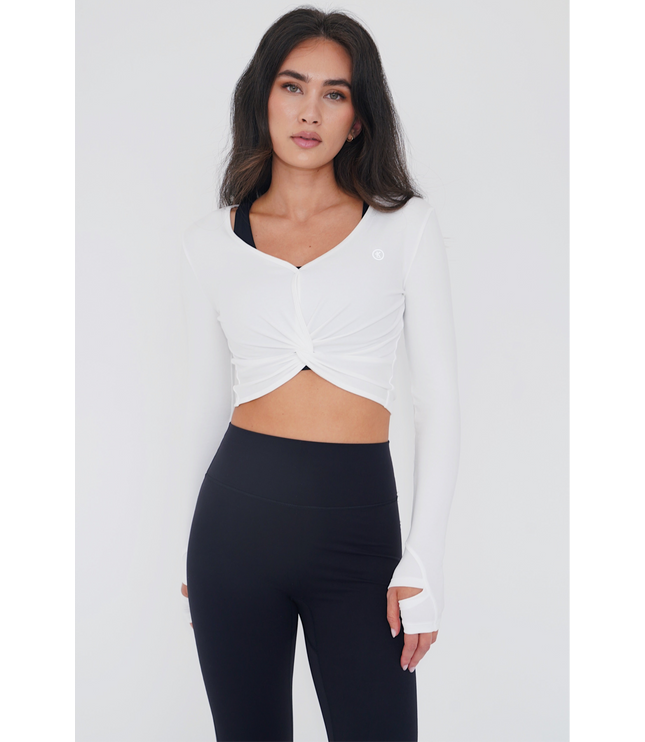 I Release Doubt Buttery Soft White Long Sleeve Crop Top