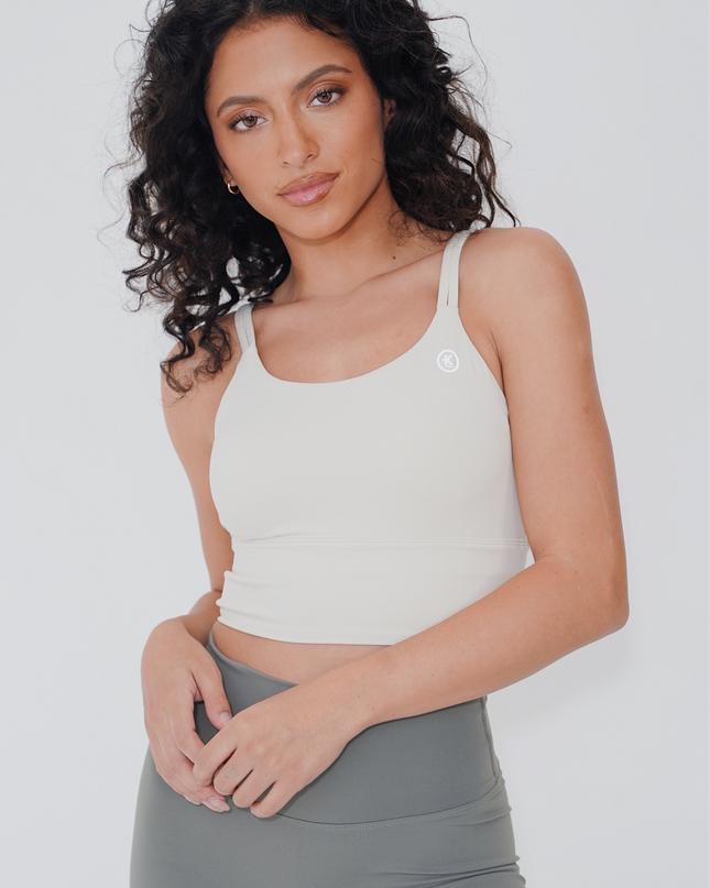 I Am Confident White Cropped Tank