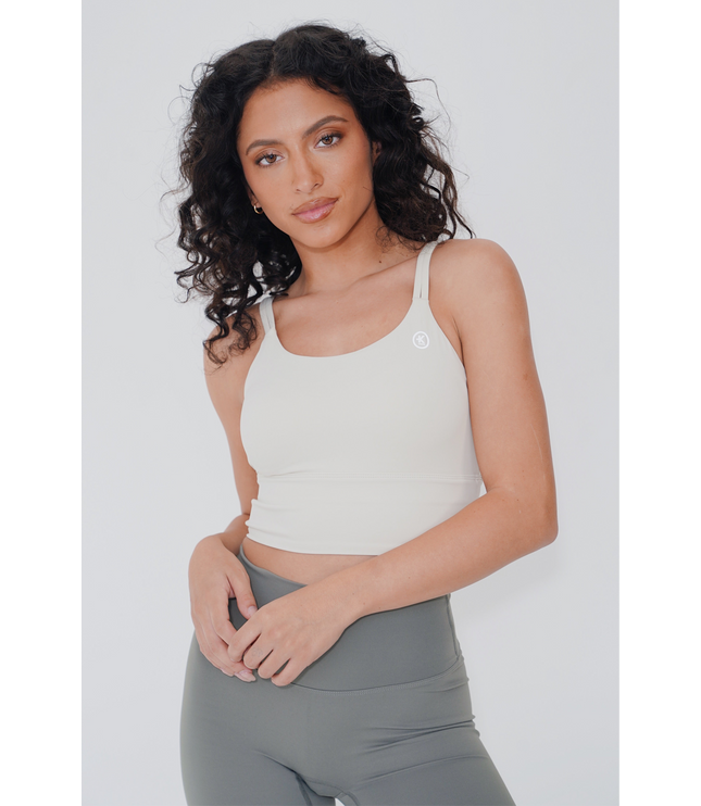 I Am Confident White Cropped Tank